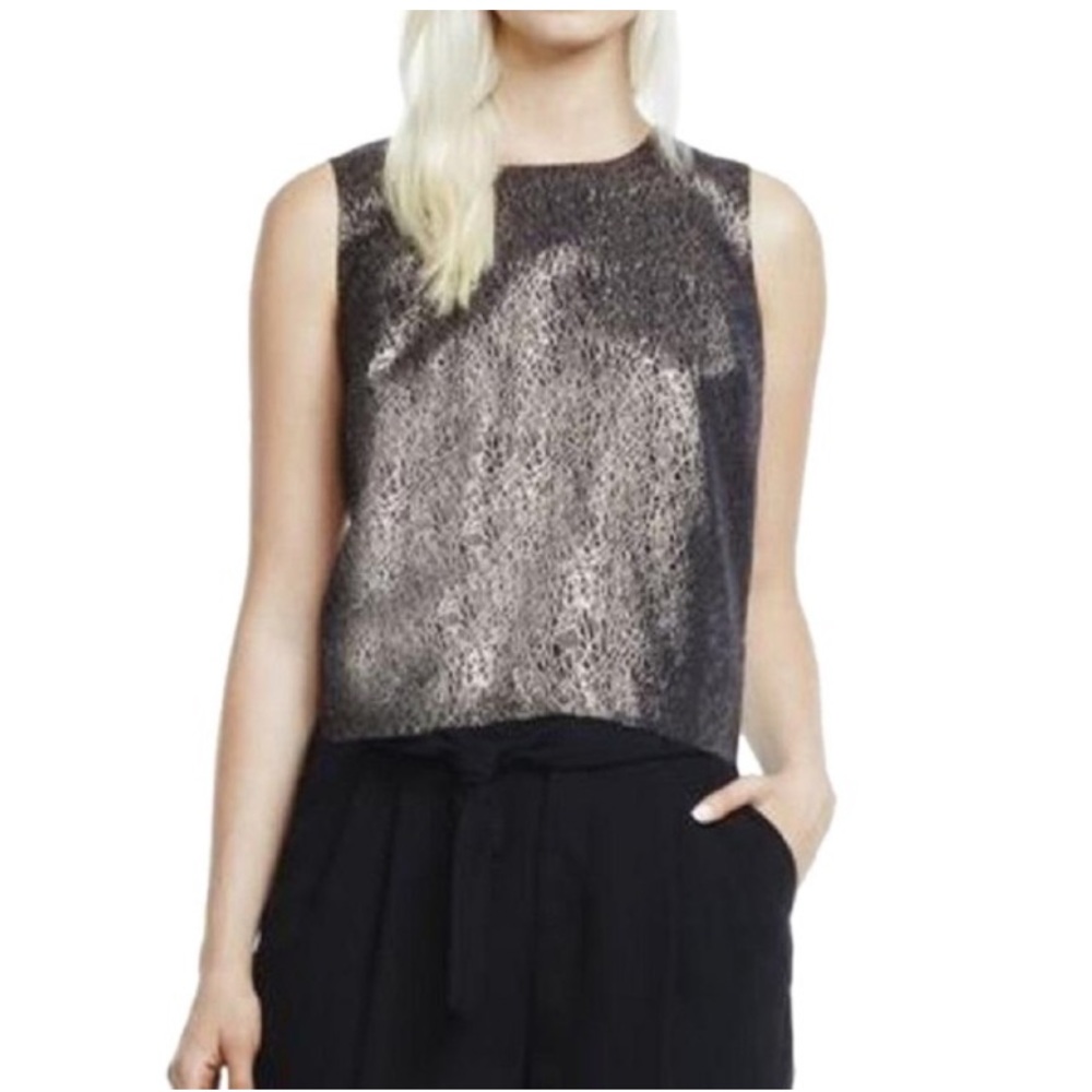 Vince Camuto - Lurex Jacquard Sleeveless Crop Style Top- Size: Small Blouse